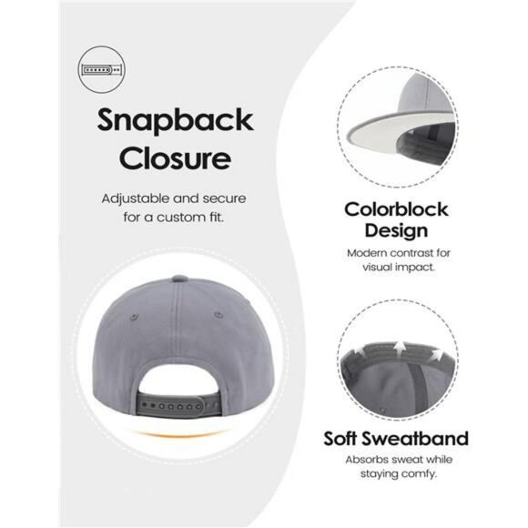 XXL snapback hat flat bill adjustable baseball cap extra large head men women co - Picture 4 of 6